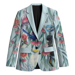 National Bird Week - Aussie Birds on Eucalyptus Blazer Sky Blue