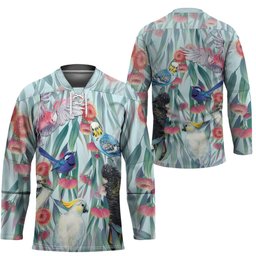 National Bird Week - Aussie Birds on Eucalyptus Hockey Jersey Sky Blue