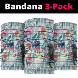 National Bird Week - Aussie Birds on Eucalyptus Neck Gaiter Sky Blue