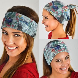 National Bird Week - Aussie Birds on Eucalyptus Neck Gaiter Sky Blue
