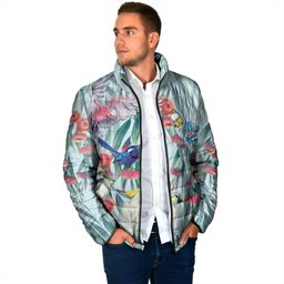 National Bird Week - Aussie Birds on Eucalyptus Padded Jacket Sky Blue