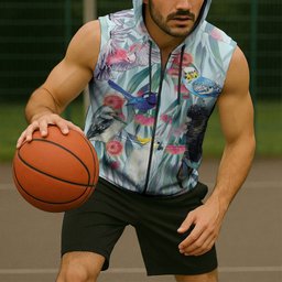 National Bird Week - Aussie Birds on Eucalyptus Sleeveless Zip Hoodie Sky Blue