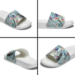 National Bird Week - Aussie Birds on Eucalyptus Slide Sandals Sky Blue