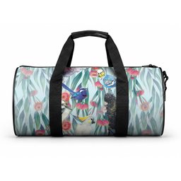 National Bird Week - Aussie Birds on Eucalyptus Duffle Bag Sky Blue