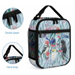 National Bird Week - Aussie Birds on Eucalyptus Lunch Bag Sky Blue