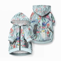 National Bird Week - Aussie Birds on Eucalyptus Pet Hoodie Sky Blue