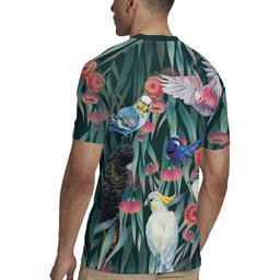 Australia Native Birds on Eucalyptus Rugby Jersey Dark Teal
