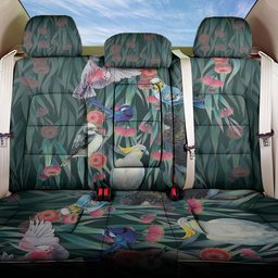 Australia Native Birds on Eucalyptus Back Car Seat Cover Dark Teal