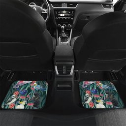 Australia Native Birds on Eucalyptus Car Mats Dark Teal