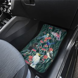 Australia Native Birds on Eucalyptus Car Mats Dark Teal