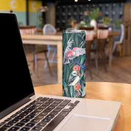 Australia Native Birds on Eucalyptus Skinny Tumbler Dark Teal