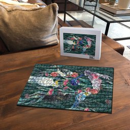 Australia Native Birds on Eucalyptus Puzzle Dark Teal