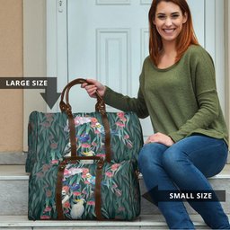 Australia Native Birds on Eucalyptus Travel Bag Dark Teal