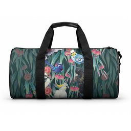 Australia Native Birds on Eucalyptus Duffle Bag Dark Teal