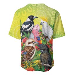 Australian Native Birds Baseball Jersey Art Dot Painting Pattern