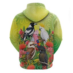 Australian Native Birds Hoodie Art Dot Painting Pattern