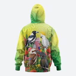 Australian Native Birds Hoodie Art Dot Painting Pattern