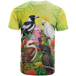 Australian Native Birds T Shirt Art Dot Painting Pattern
