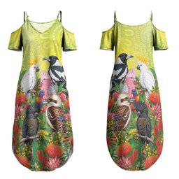 Australian Native Birds Family Matching Summer Maxi Dress and Hawaiian Shirt Art Dot Painting Pattern