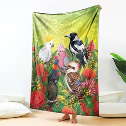 Australian Native Birds Blanket Art Dot Painting Pattern