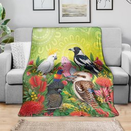 Australian Native Birds Blanket Art Dot Painting Pattern