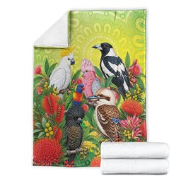 Australian Native Birds Blanket Art Dot Painting Pattern