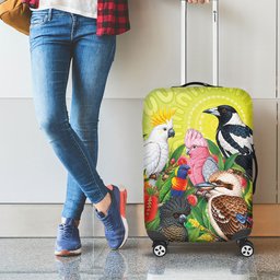 Australian Native Birds Luggage Cover Art Dot Painting Pattern