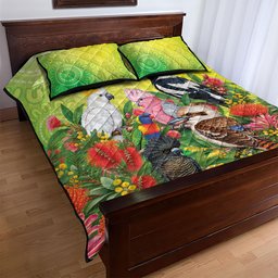 Australian Native Birds Quilt Bed Set Art Dot Painting Pattern