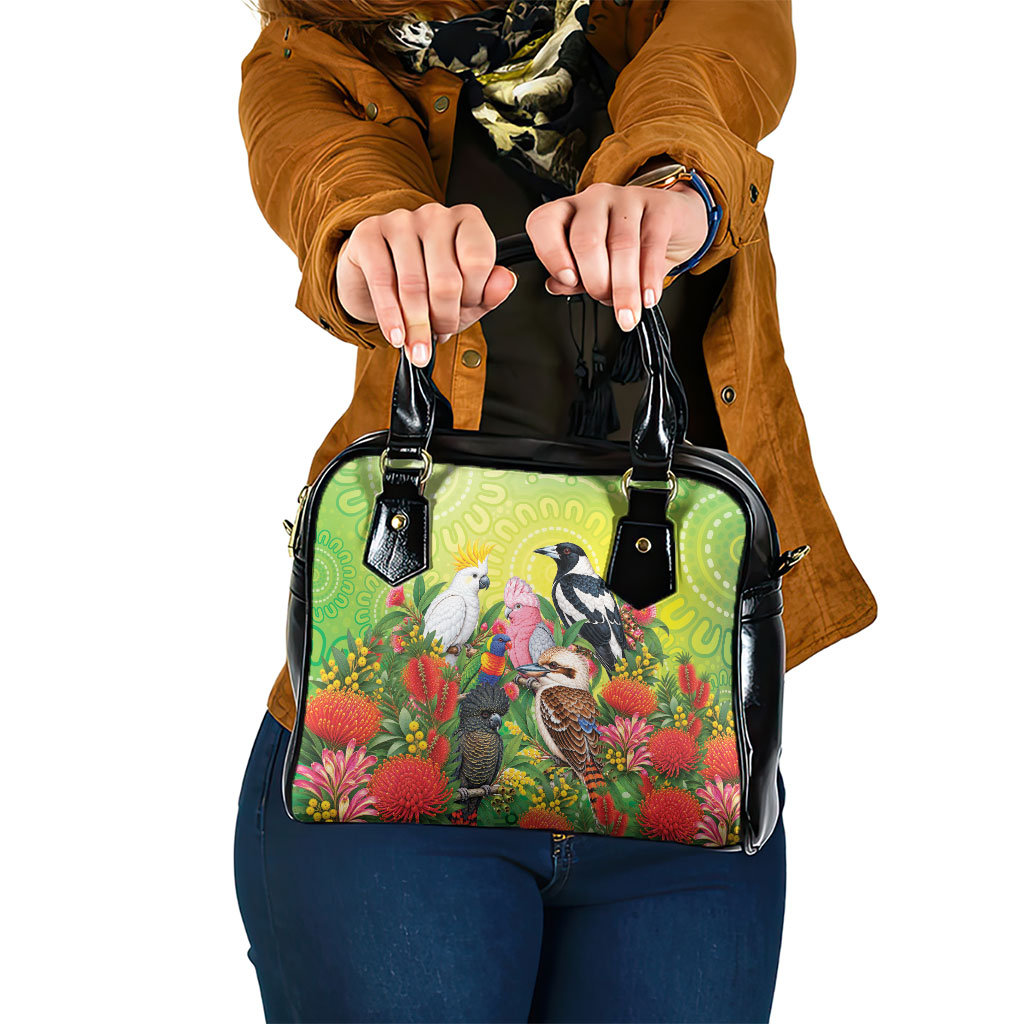Australian Native Birds Shoulder Handbag Art Dot Painting Pattern