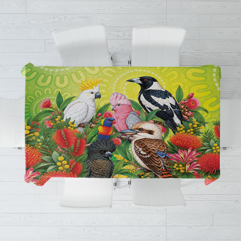 Australian Native Birds Tablecloth Art Dot Painting Pattern
