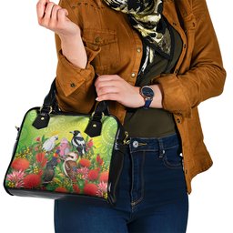 Australian Native Birds Shoulder Handbag Art Dot Painting Pattern