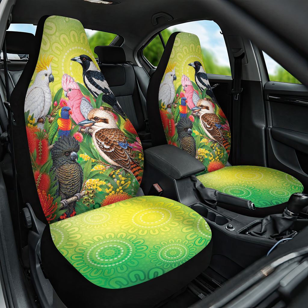 Australian Native Birds Car Seat Cover Art Dot Painting Pattern