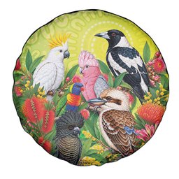 Australian Native Birds Spare Tire Cover Art Dot Painting Pattern
