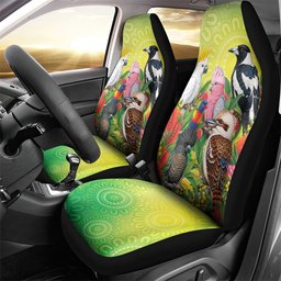 Australian Native Birds Car Seat Cover Art Dot Painting Pattern