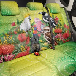 Australian Native Birds Back Car Seat Cover Art Dot Painting Pattern