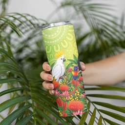 Australian Native Birds Skinny Tumbler Art Dot Painting Pattern