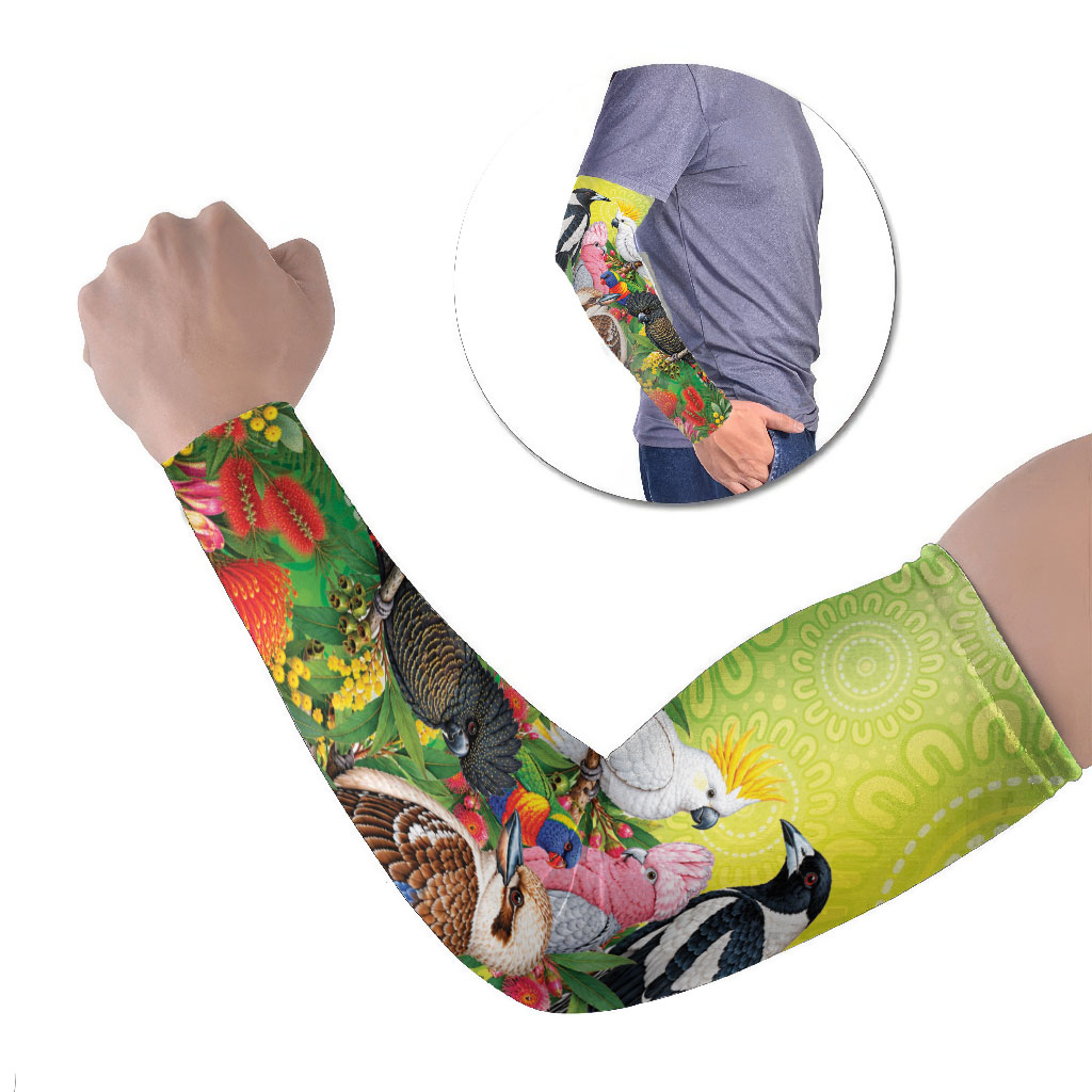 Australian Native Birds Arm Sleeves Art Dot Painting Pattern