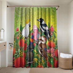 Australian Native Birds Bathroom Set Art Dot Painting Pattern