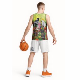 Australian Native Birds Basketball Jersey Art Dot Painting Pattern