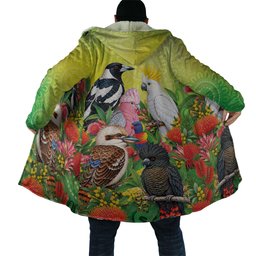 Australian Native Birds Cloak Art Dot Painting Pattern