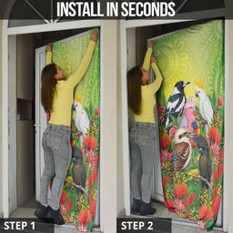 Australian Native Birds Door Cover Art Dot Painting Pattern