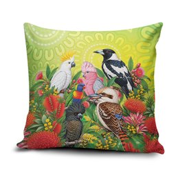 Australian Native Birds Pillow Cover Art Dot Painting Pattern