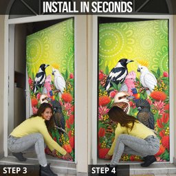 Australian Native Birds Door Cover Art Dot Painting Pattern