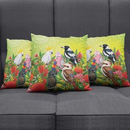 Australian Native Birds Pillow Cover Art Dot Painting Pattern