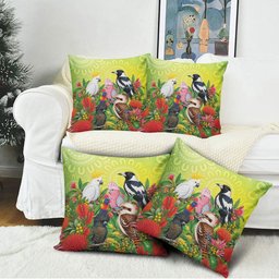 Australian Native Birds Pillow Cover Art Dot Painting Pattern