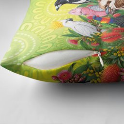 Australian Native Birds Pillow Cover Art Dot Painting Pattern