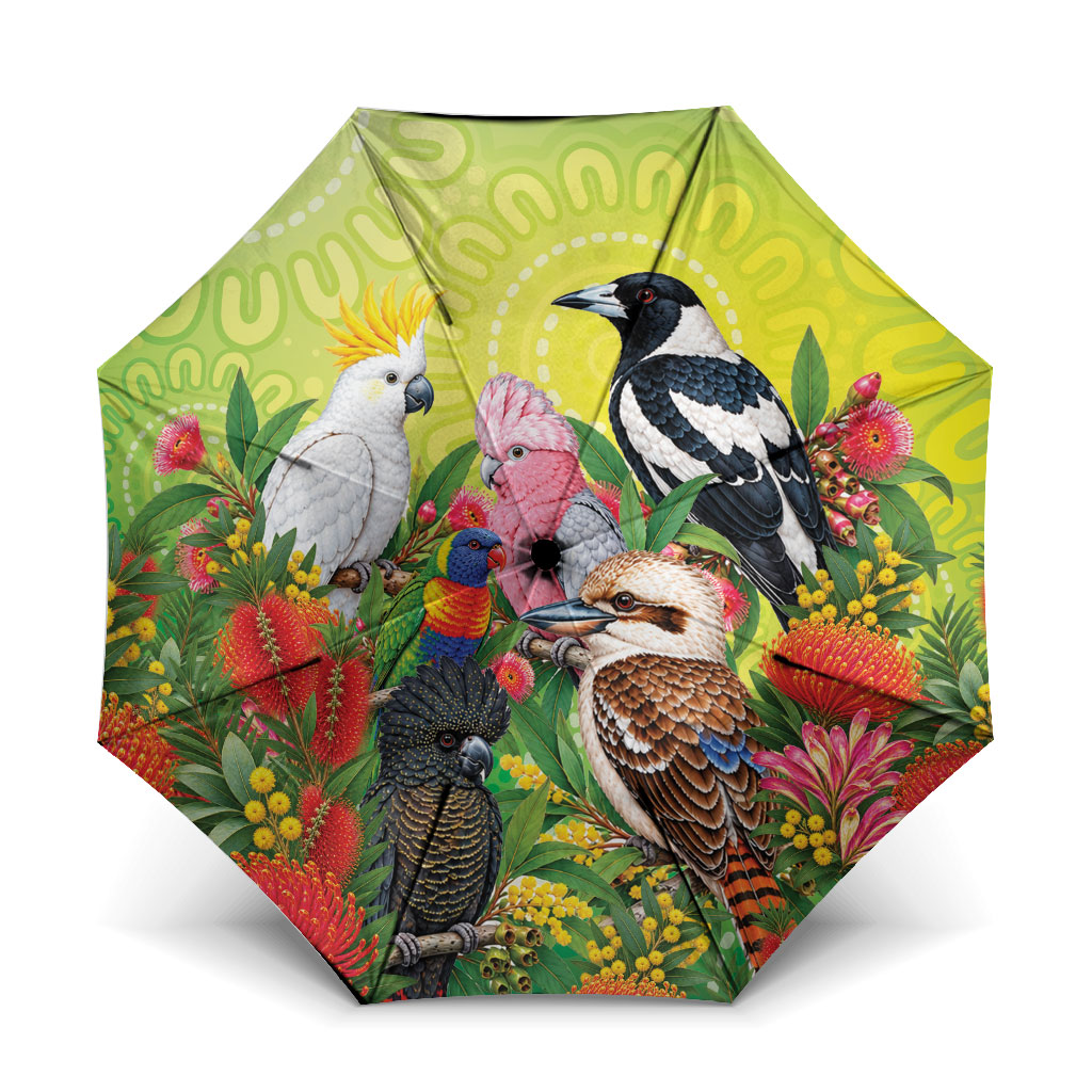 Australian Native Birds Umbrella Art Dot Painting Pattern