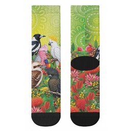 Australian Native Birds Crew Socks Art Dot Painting Pattern