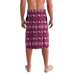 Personalized Brisbane Broncos Christmas Lavalava Australian Rugby Fans - Pixelated Ugly Xmas Pattern Mascot Santa