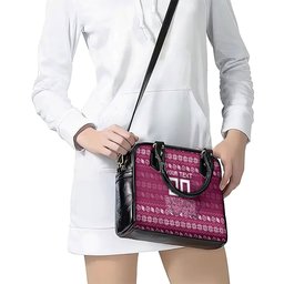 Personalized Brisbane Broncos Christmas Shoulder Handbag Australian Rugby Fans - Pixelated Ugly Xmas Pattern Mascot Santa